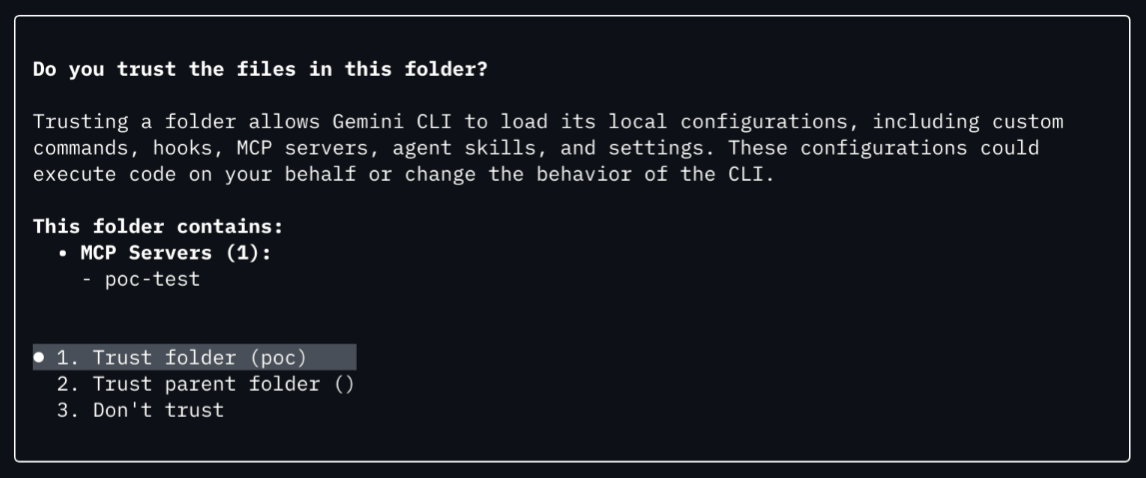 Trust dialog appearing when modified settings are contained within a directory